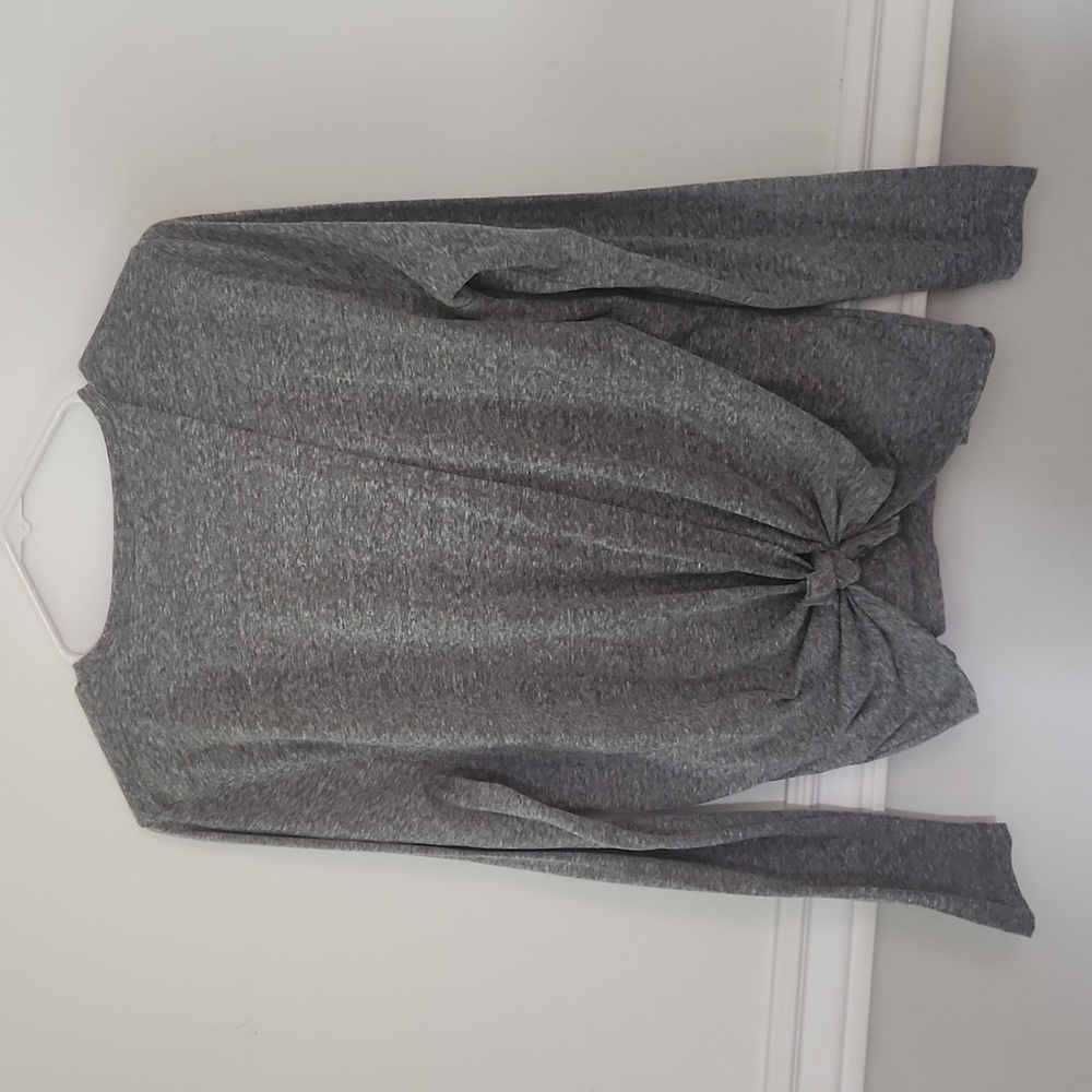 J. Crew, gray long sleeve with detail on back, size large, brand new